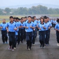 Danlanud Sultan Hasanuddin Olahraga Bersama Dengan Seluruh Prajuritnya