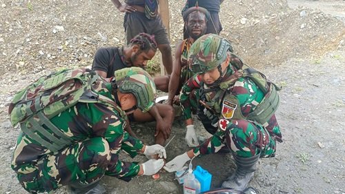 Tingkatkan kesejahteraan masyarakat Papua Pegunungan, Satgas Yonif 715/Motuliato Terus Maksimalkan Pelayanan Kesehatan Gratis