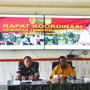 Dandim 1710/Mimika Pimpin Rapat Koordinasi Kesiapan Pelaksanaan TMMD Ke-124 TA 2025 di Wilayah Kabupaten Mimika