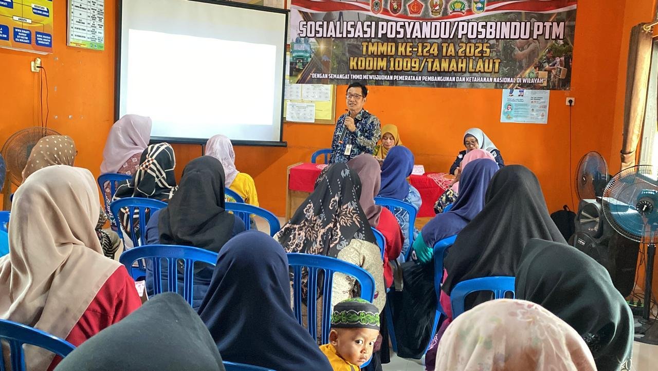 TMMD 124 Kodim 1009/Tanah Laut Gelar Sosialisasi Posyandu dan Posbindu PTM