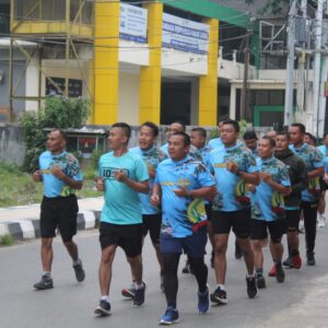 Kodim 1008/Tabalong Gelar Lari Pagi Bersama untuk Jaga Kebugaran Prajurit