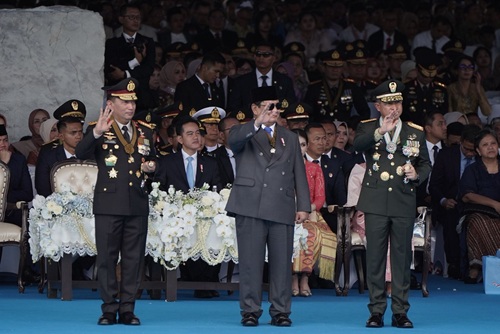 Panglima TNI Hadiri Peringatan Hari Bhayangkara ke-79 di Silang Monas