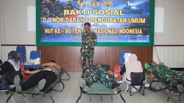 Kodim 1008/Tabalong Gelar Donor Darah dan Pengobatan Umum dalam Rangka HUT TNI ke-80