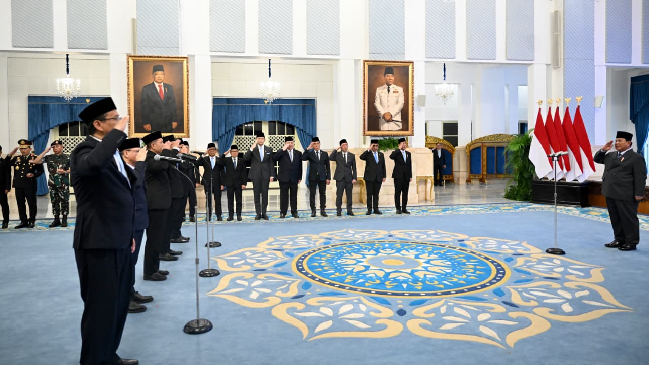 Panglima TNI Hadiri Pelantikan Menteri Kabinet Merah Putih Sisa Masa Jabatan Periode Tahun 2024-2029