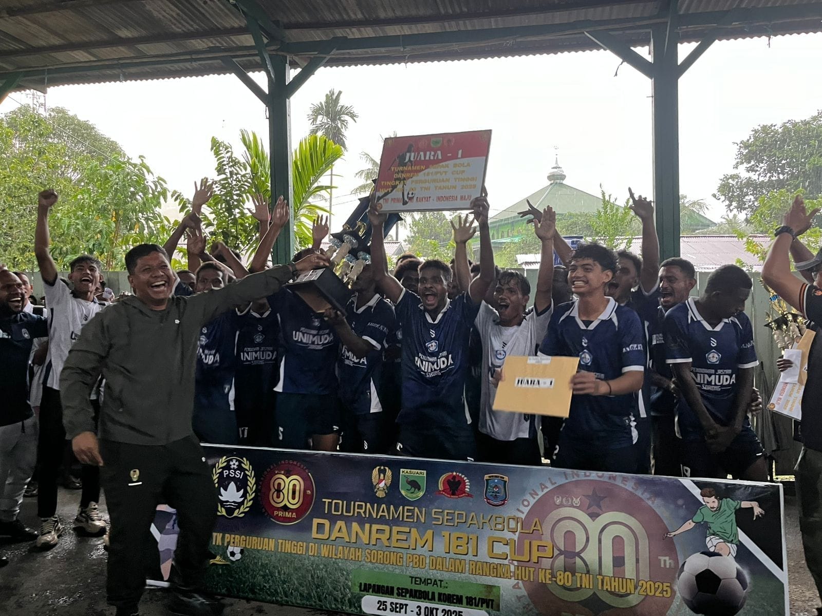 Danrem Cup 2025 Resmi Ditutup, Unimuda Sorong Juara di Peringatan HUT TNI ke-80
