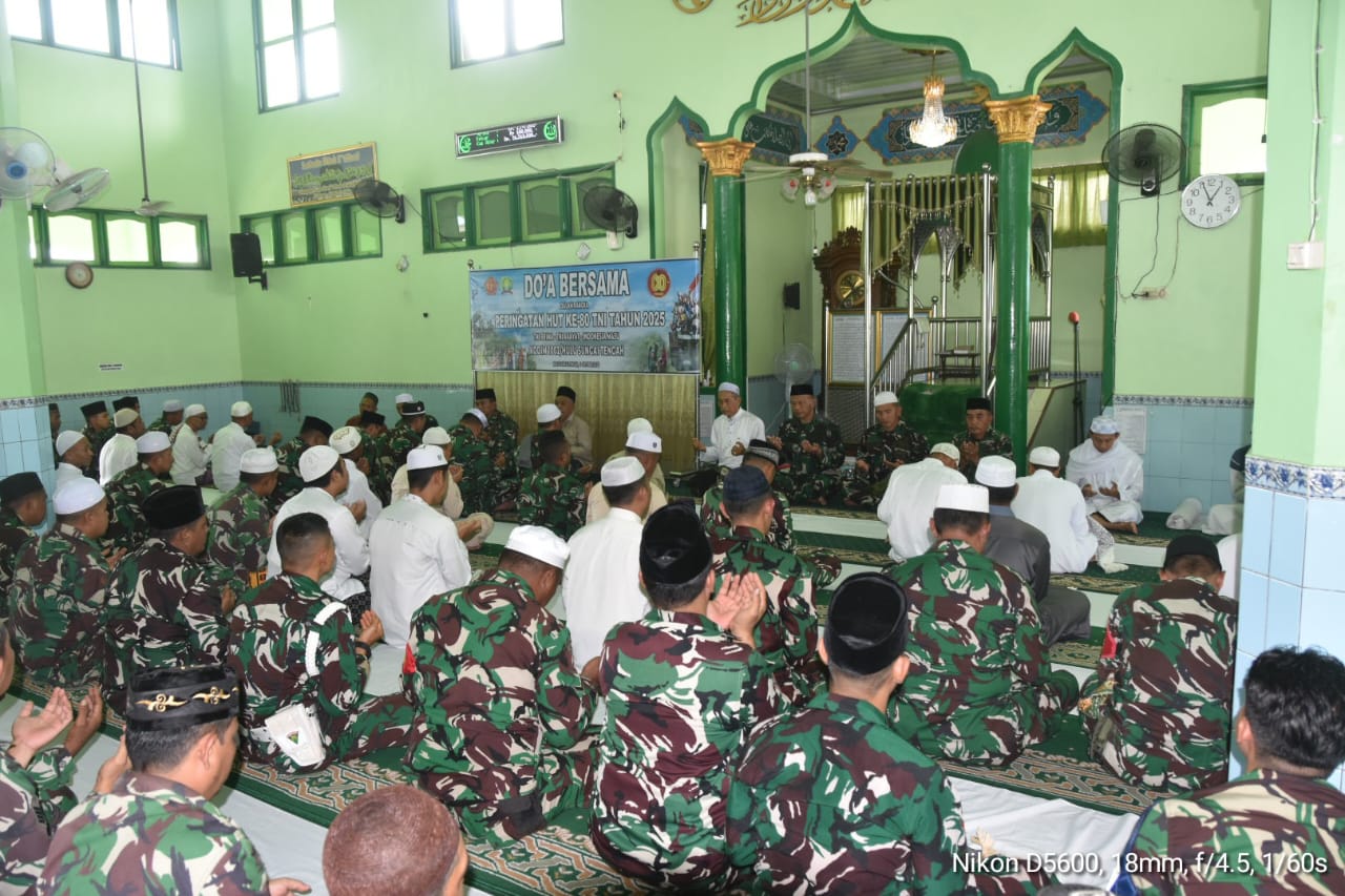 Kodim 1002/HST dan Masyarakat Benawa Tengah Gelar Doa Bersama untuk HUT ke-80 TNI