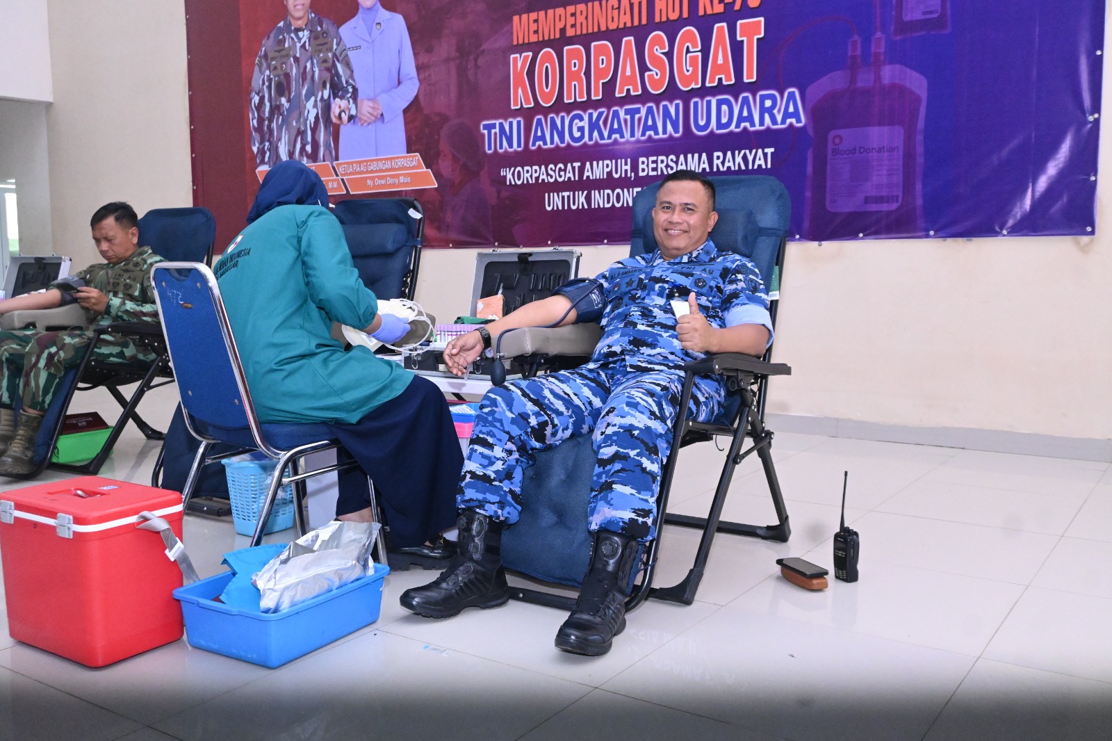 Danlanud Sultan Hasanuddin Hadiri Kegiatan Donor Darah Dalam Rangka HUT ke-78 Korpasgat