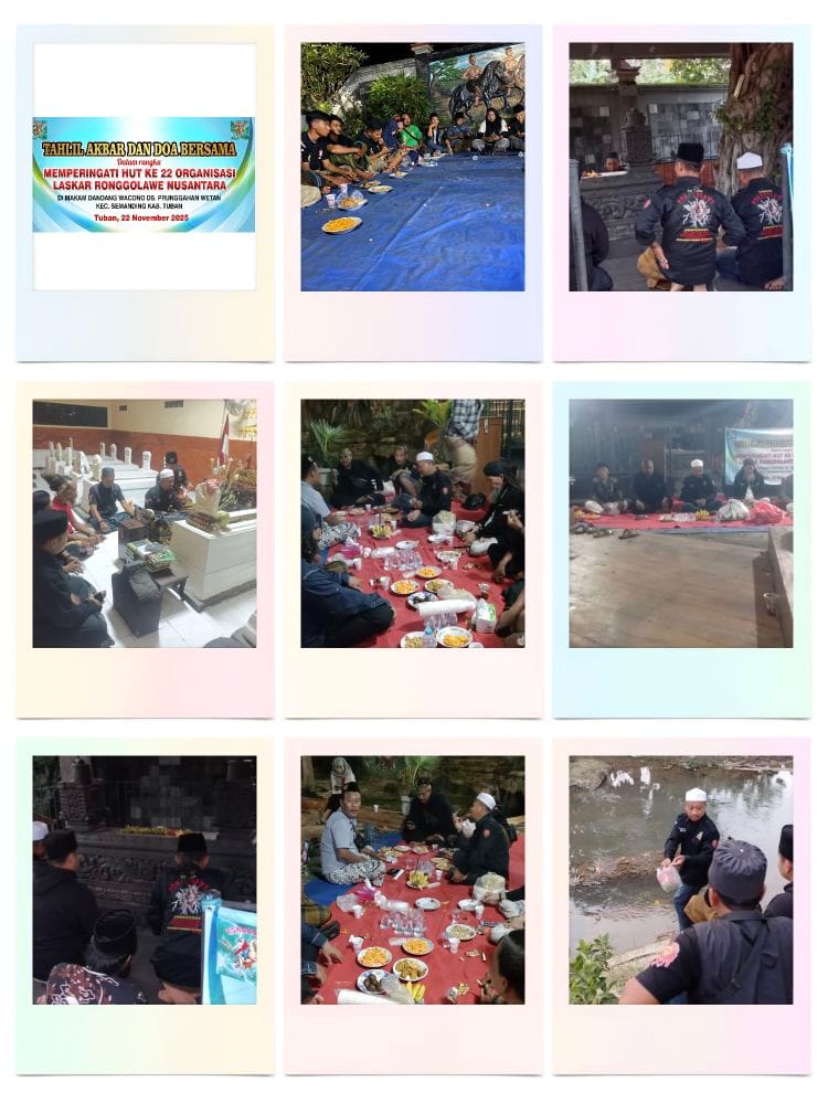 Tahlil Akbar HUT Ke-22 Laskar Ronggolawe Nusantara Di Makam Dandang Wacono: 22 Tahun Perjalanan, 22 Tahun Persaudaraan yang Tak Pernah Padam