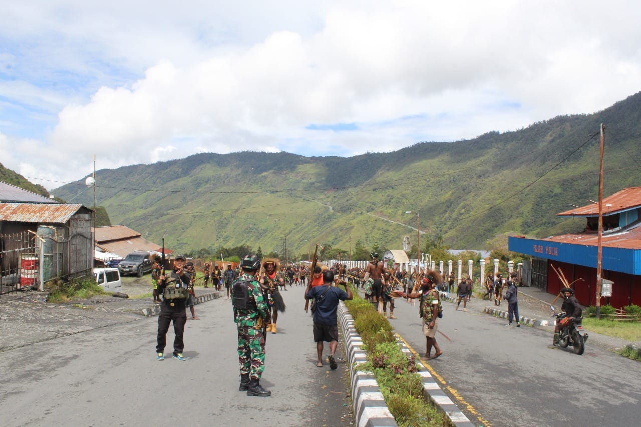 Konflik Perang Suku di Kabupaten Puncak Jaya Berhasil Diredam TNI Kodim 1714/Puncak Jaya