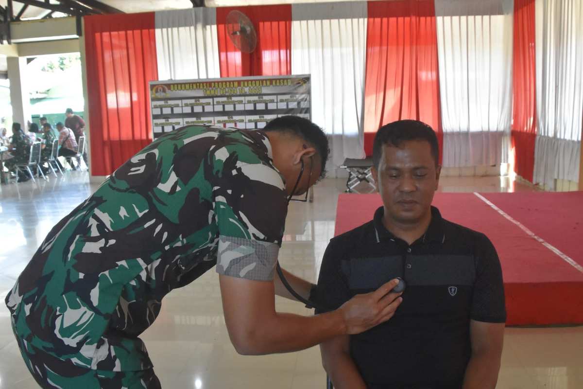 Sambut Hari Juang TNI AD, Kodim 1710/Mimika Gelar Bakti Kesehatan Bagi Masyarakat