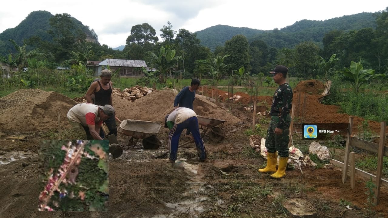 Babinsa Koramil 1008-01/Muara Uya–Jaro Pantau Progres Pembangunan KDKMP di Desa Garagata