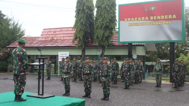Melalui Upacara Bendera, Kodim 1008/Tabalong Mantapkan Jiwa Korsa Prajurit
