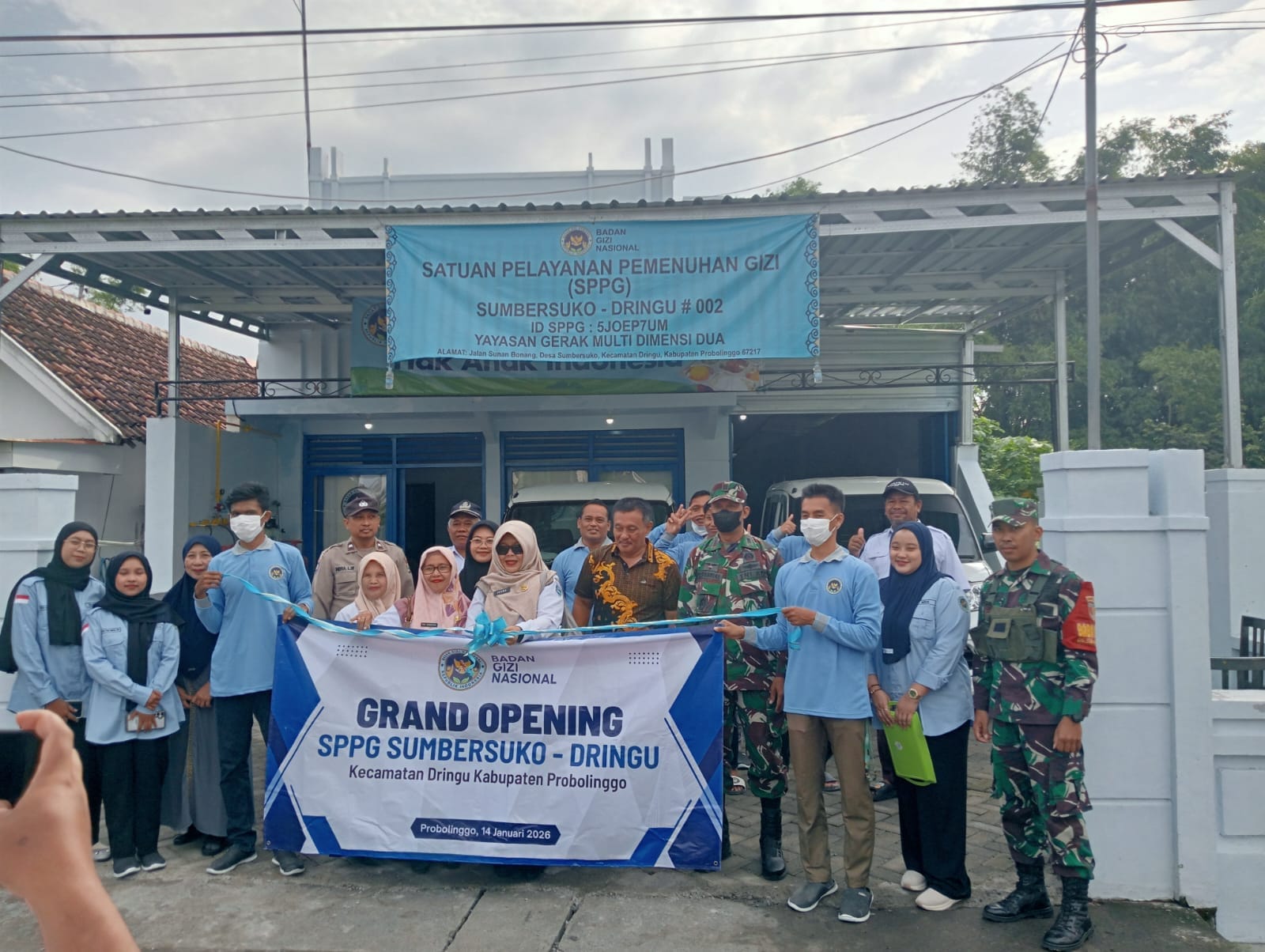 Koramil Dringu Menghadiri Grand Opening SPPG Dan Penyaluran MBG Sumbersuko