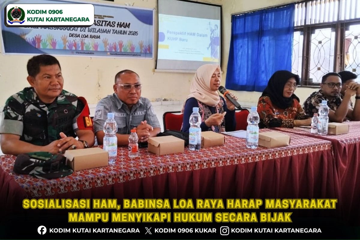 Sosialisasi HAM, Babinsa Loa Raya Harap Masyarakat Mampu Menyikapi Hukum Secara Bijak