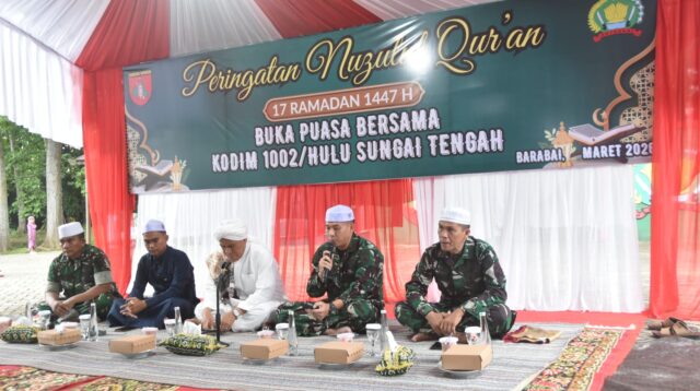 Momentum Ramadan, Kodim 1002/HST Gelar Peringatan Nuzulul Qur’an dan Buka Puasa Bersama