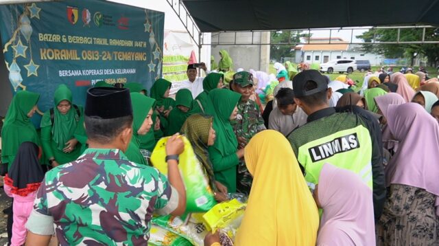 Secara Serentak dan Tersebar, Jajaran TNI Kodim Bojonegoro Gelar Bazar Murah dan Takjil Ramadan