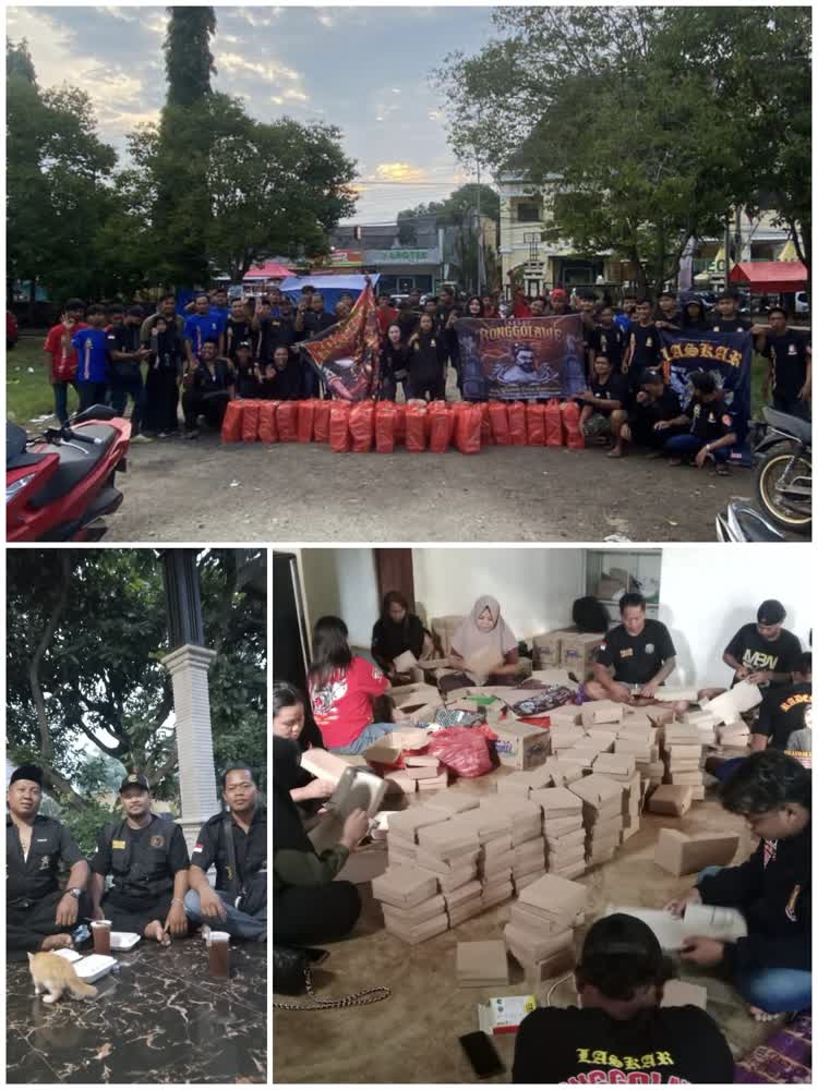 Kebersamaan Ramadan, Laskar Ronggolawe Nusantara Merak Urak Berbagi dengan Warga