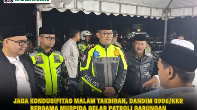 Jaga Kondusifitas Malam Takbiran, Dandim 0906/Kkr Bersama Muspida Gelar Patroli Gabungan