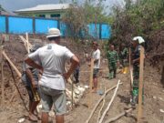 Awali Pembangunan, Personil Kodim 1505/Tidore dan Warga Pasang Bowplank Jembatan Garuda
