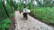 Warga Brabe Tersenyum Lewati Jalan Paving TMMD Ke-128, Tak Lagi Becek dan Berlumpur