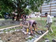 Pondasi Bak Penampungan Air Bersih Mulai Dilaksanakan oleh Satgas TMMD ke-128 Kodim 1801/Manokwari