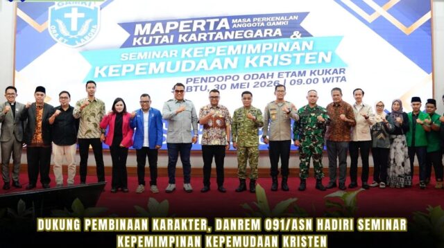 Dukung Pembinaan Karakter, Danrem 091/ASN Hadiri Seminar Kepemimpinan Kepemudaan Kristen