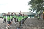 Aerobik Keliling Kota Jadi Strategi Kodim 1002/HST Menjaga Fisik Personel