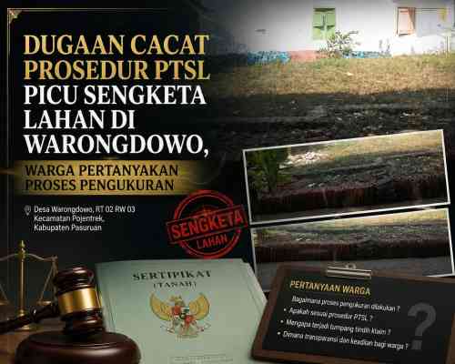 PTSL Berujung Sengketa? Warga Warongdowo Pertanyakan Pengukuran, Sertifikat Diduga Tak Sesuai Batas Lahan