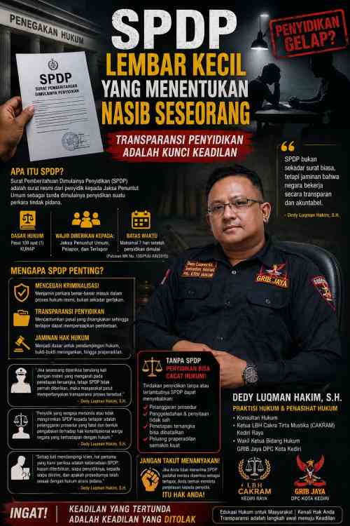 Praktisi Hukum Dedy Luqman Hakim: Jangan Diam Jika Diperiksa Tanpa SPDP
