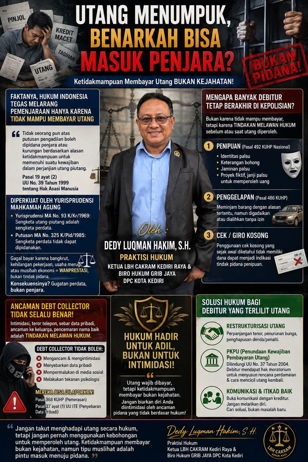 "Mengapa Debitur Tak Bisa Dipenjara Karena Bangkrut? Dedy Luqman Hakim Paparkan Dasar Hukumnya"