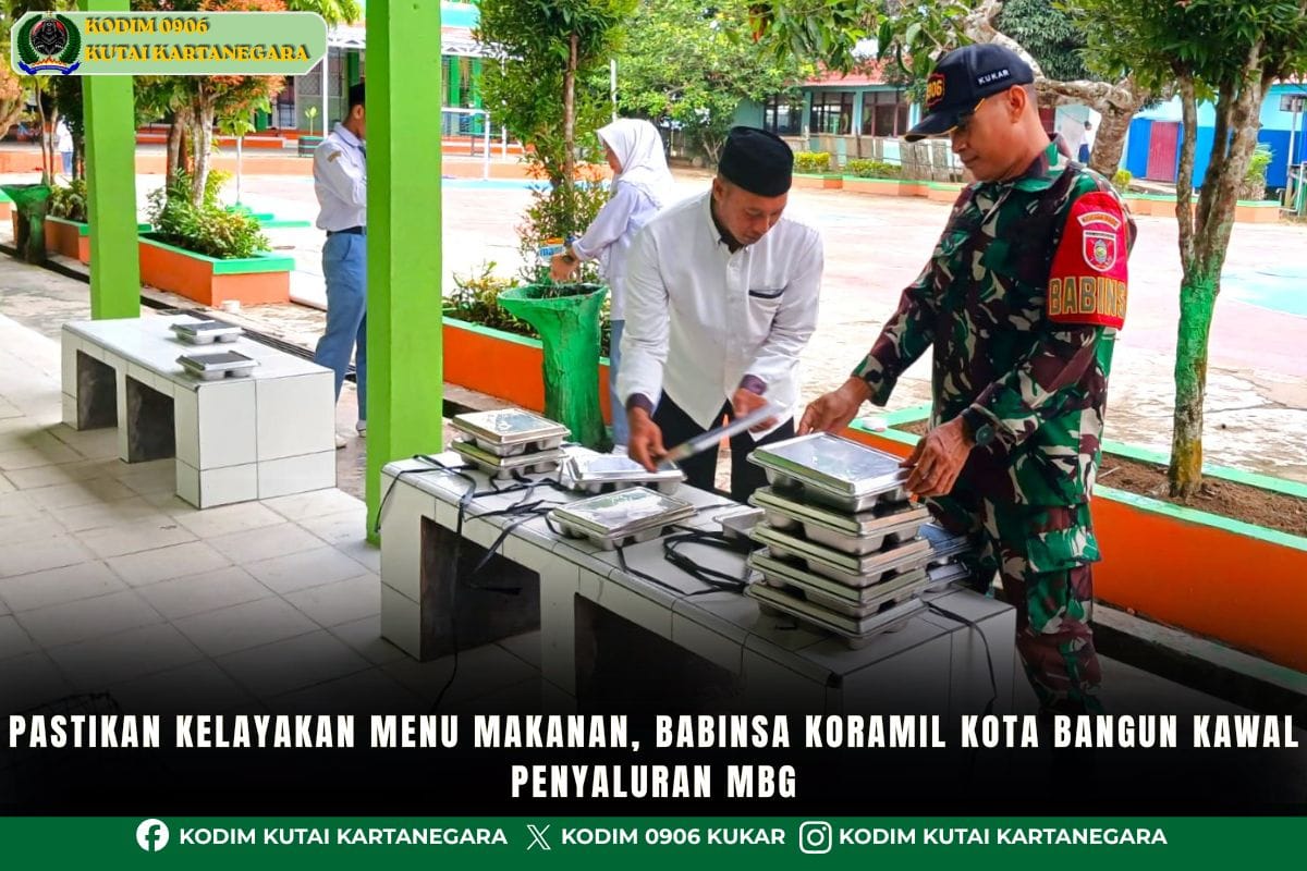 foto website (2) Pastikan Kelayakan Menu Makanan, Babinsa Koramil Kota Bangun Kawal Penyaluran MBG