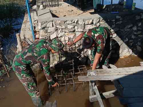 Kodim 1002/HST Kebut Pembangunan Empat Jembatan, Warga Sambut Positif