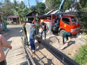 Empat Jembatan di Hulu Sungai Tengah Dikebut, Kodim 1002/HST Datangkan Baja WF