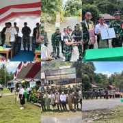 IMG-20260715-WA0002 Danrem 181/PVT Bersama Bupati Sorong Selatan Resmi Buka TMMD Ke-129 TA 2026, Wujudkan Sinergi Membangun Negeri dari Desa Sorong Selatan, PBD – Program TNI Manunggal Membangun Desa (TMMD) Ke-129 Tahun Anggaran 2026 resmi dibuka di Kampung Sesor, Kabupaten Sorong Selatan, Rabu (15/7/2026). Mengusung tema "TMMD Satukan Langkah Membangun Negeri Dari Desa", kegiatan ini menjadi bukti nyata sinergi TNI, Pemerintah Daerah, Polri, dan seluruh elemen masyarakat dalam mempercepat pembangunan serta meningkatkan kesejahteraan masyarakat di wilayah pedesaan. Upacara pembukaan berlangsung khidmat dengan Bupati Sorong Selatan, Petronela Krenak, S.Sos., M.Tr.AP, bertindak sebagai Inspektur Upacara. Turut hadir Danrem 181/PVT Brigjen TNI Slamet Riadi, S.I.P., Dandim 1807/Sorong Selatan selaku Dansatgas TMMD Ke-129 TA 2026 Letkol Czi Paulus Caesario P.W., S.H., Kapolres Sorong Selatan, Sekretaris Daerah Kabupaten Sorong Selatan, para pejabat Forkopimda, tokoh masyarakat, tokoh adat, tokoh agama, pelajar Pramuka, serta masyarakat Kampung Sesor. Dalam rangkaian upacara, Dandim 1807/Sorong Selatan selaku Dansatgas TMMD menyampaikan laporan kesiapan pelaksanaan TMMD Ke-129 TA 2026 yang dilanjutkan dengan penandatanganan naskah serah terima program TMMD oleh Bupati Sorong Selatan sebagai simbol dimulainya pelaksanaan kegiatan. Selanjutnya dilakukan penyerahan alat kerja kepada perwakilan pelaksana TMMD sebagai wujud dimulainya pembangunan secara terpadu. Dalam amanatnya, Bupati Sorong Selatan menyampaikan bahwa TMMD merupakan bentuk kemanunggalan TNI dengan rakyat yang tidak hanya berfokus pada pembangunan infrastruktur, tetapi juga memperkuat semangat gotong royong, persatuan, dan pemberdayaan masyarakat. Sementara itu, Danrem 181/PVT Brigjen TNI Slamet Riadi, S.I.P. menegaskan bahwa TMMD merupakan program lintas sektoral yang mengedepankan kolaborasi antara TNI, pemerintah daerah, Polri, serta seluruh komponen masyarakat dalam mewujudkan pemerataan pembangunan hingga ke wilayah pedesaan. Melalui semangat kebersamaan, diharapkan hasil pembangunan dapat memberikan manfaat nyata bagi masyarakat sekaligus memperkokoh kemanunggalan TNI dan rakyat. Usai pelaksanaan upacara, rombongan melaksanakan peninjauan sasaran fisik TMMD, mengunjungi Komando Taktis (Kotis) TMMD, menyerahkan bantuan sembako kepada masyarakat, melaksanakan penanaman pohon buah sebagai bentuk kepedulian terhadap kelestarian lingkungan, serta mengunjungi stan UMKM Persit Kartika Chandra Kirana dan pelaku UMKM lokal sebagai bentuk dukungan terhadap pengembangan ekonomi masyarakat. Pelaksanaan upacara melibatkan personel TNI, Polri, pelajar Pramuka, dan unsur masyarakat yang berlangsung tertib, khidmat, serta penuh semangat kebersamaan. Kegiatan pembukaan TMMD Ke-129 TA 2026 selesai pada pukul 13.30 WIT dalam keadaan aman, tertib, dan lancar. Diharapkan melalui program TMMD ini, pembangunan di Kampung Sesor dapat berjalan optimal sehingga semakin meningkatkan kesejahteraan masyarakat serta mempererat sinergi antara TNI, pemerintah daerah, dan seluruh komponen bangsa dalam membangun Indonesia dari desa. (Tim/Red)