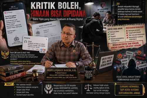 KRITIK BERUJUNG PANGGILAN POLISI? Praktisi Hukum Bongkar Garis Tipis Antara Kebebasan Berpendapat dan Jerat UU ITE