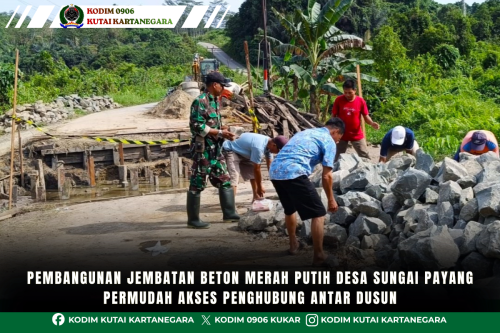 Pembangunan Jembatan Beton Merah Putih Desa Sungai Payang Permudah Akses Penghubung Antar Dusun