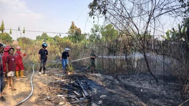 Gerak Cepat Personel Kodim 1008/Tabalong Padamkan Kebakaran Lahan di Desa Wayau