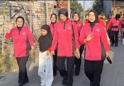 JALAN SEHAT CERIA POLSEK WIDANG DALAM RANGKA HUT KE-81 RI