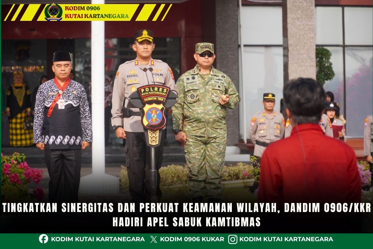 Tingkatkan Sinergitas dan Perkuat Keamanan Wilayah, Dandim 0906/Kkr Hadiri Apel Sabuk Kamtibmas