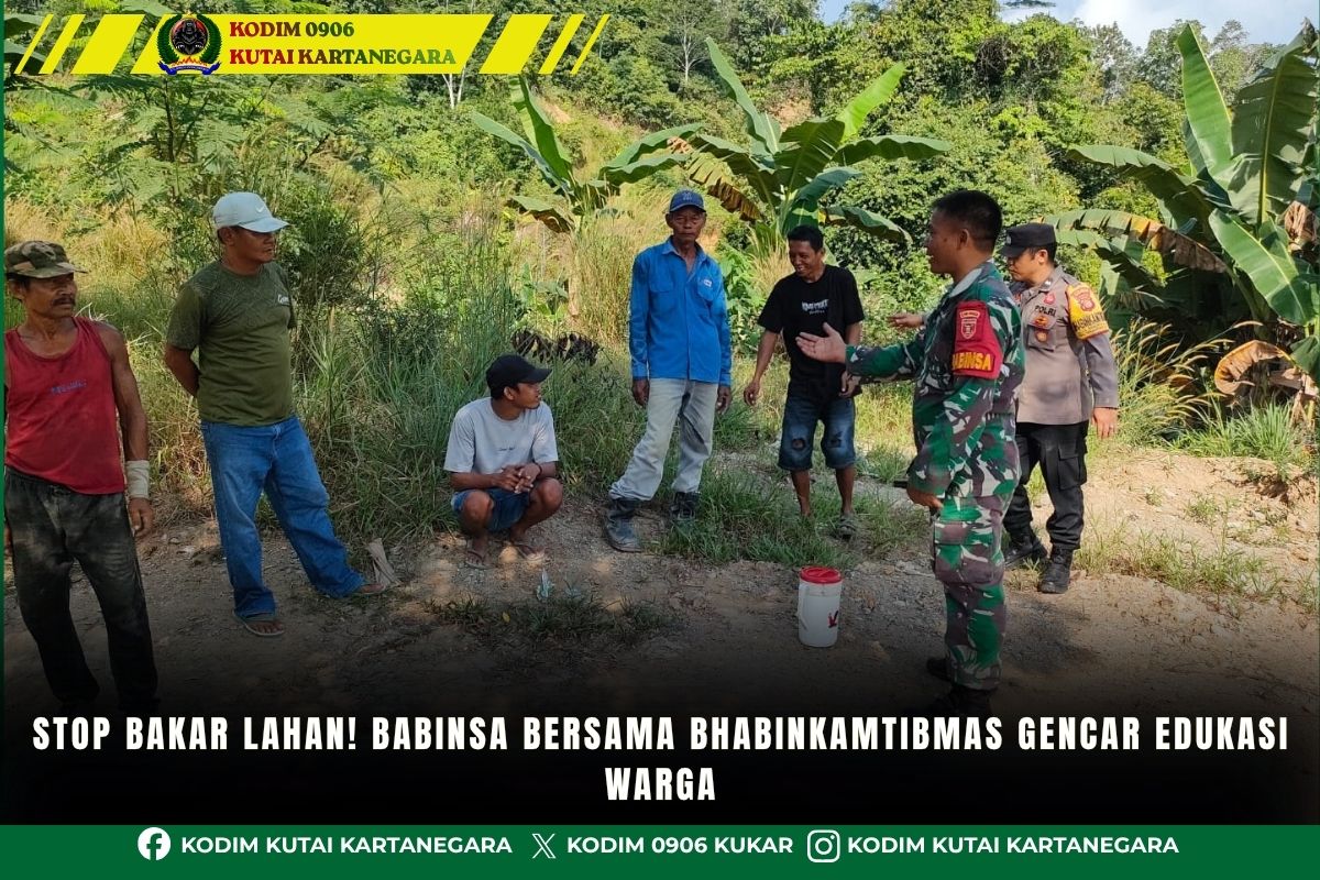 Stop Bakar Lahan, Babinsa Bersama Bhabinkamtibmas Gencar Edukasi Warga