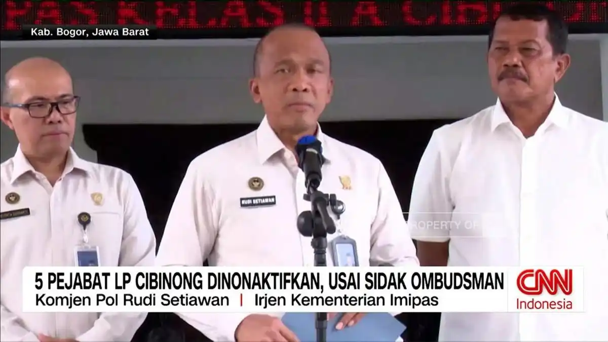 Lima Pejabat Lapas Cibinong Dinonaktifkan Setelah Sidak