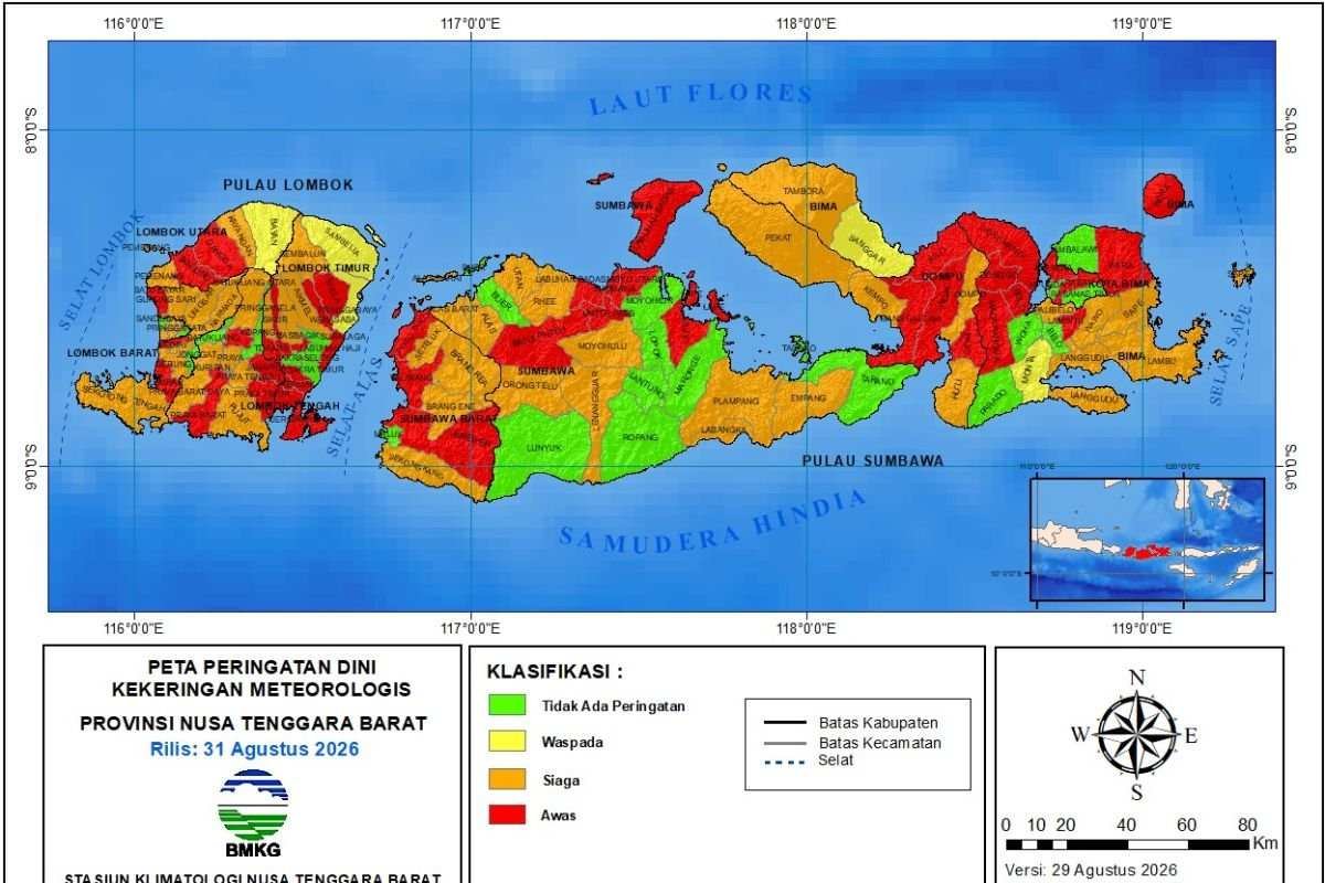 Kekeringan di Nusa Tenggara Barat: Sembilan Daerah Berstatus Awas