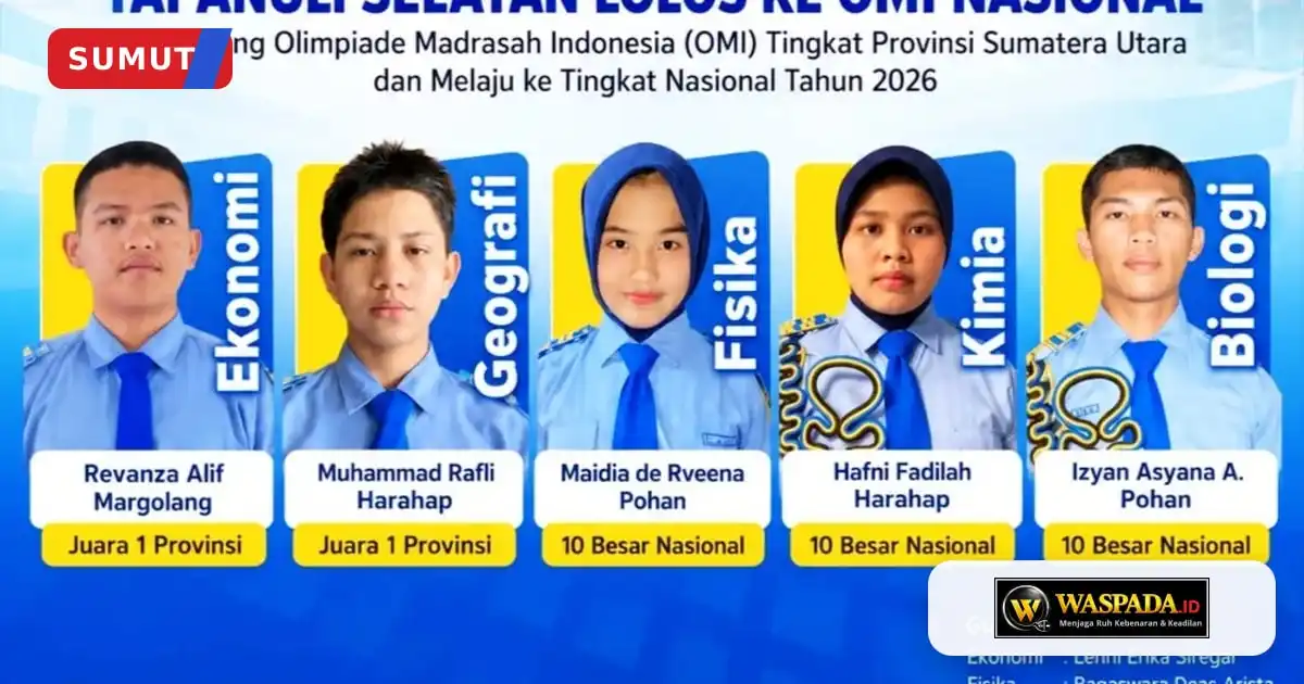5 Siswa Cerdas MAN IC Tapsel Melaju ke OMI Tingkat Nasional, Bertekad Ukir Prestasi | Waspada