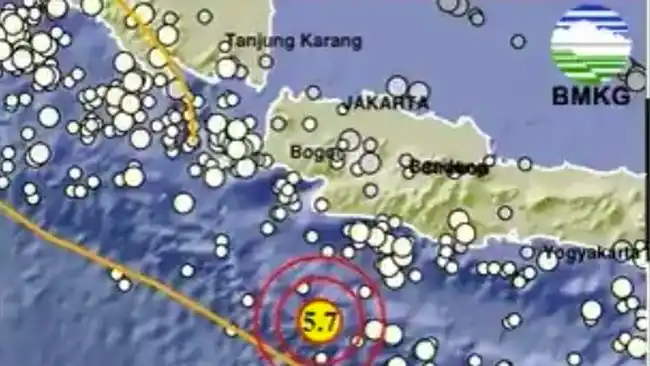 Gempa M5,7 di Laut Selatan Sukabumi Tidak Berpotensi Tsunami