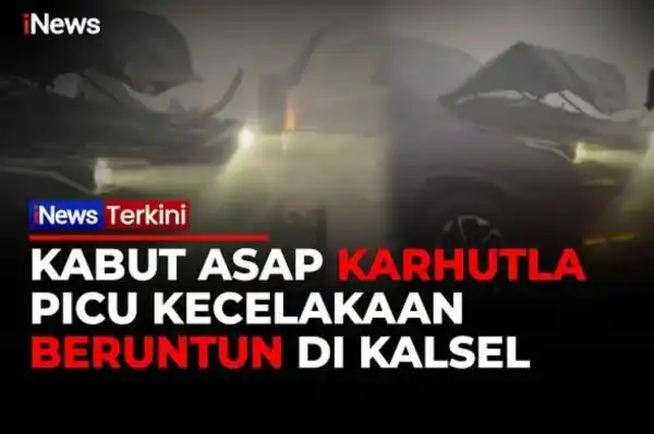 Kabut Asap Tebal Ganggu Pandangan, Tiga SUV Terlibat Tabrakan Beruntun di Barito Kuala
