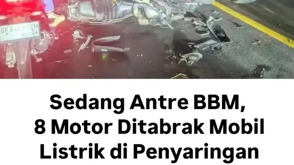 Delapan Motor Rusak Setelah Mobil Listrik Menabrak Antrean BBM di Jembrana